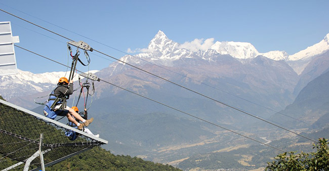 Zipline in Pokhara Nepal - Zip Flyer from Lake Side in Pokhara